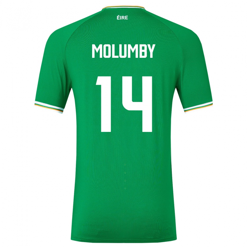 Kinder Irische Jayson Molumby #14 Grün Heimtrikot Trikot 24-26 T-Shirt Belgien