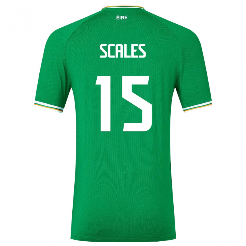 Enfant Maillot Irlande Liam Scales #15 Vert Tenues Domicile 24-26 T-Shirt Belgique