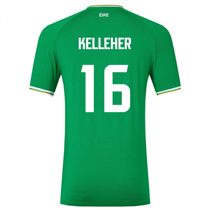 Enfant Maillot Irlande Caoimhín Kelleher #16 Vert Tenues Domicile 24-26 T-Shirt Belgique