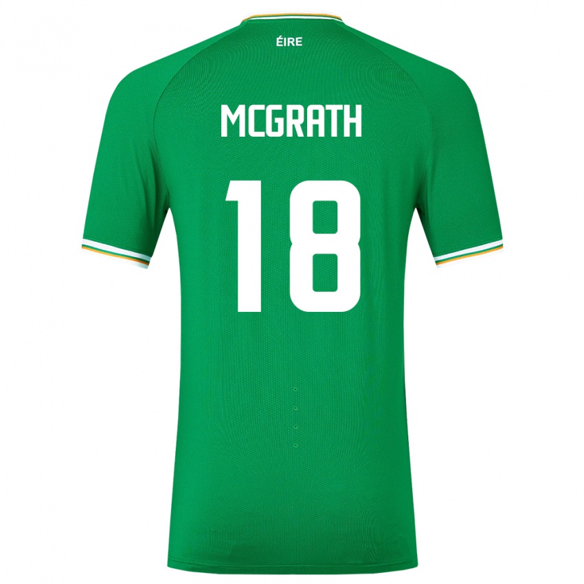 Enfant Maillot Irlande Jamie Mcgrath #18 Vert Tenues Domicile 24-26 T-Shirt Belgique