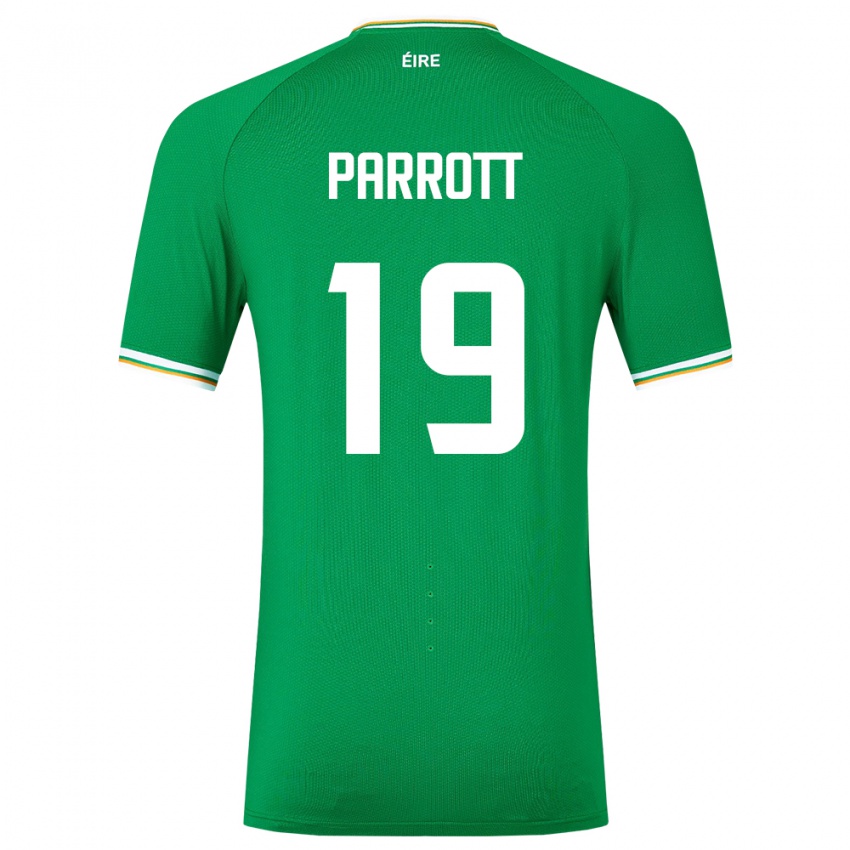 Enfant Maillot Irlande Troy Parrott #19 Vert Tenues Domicile 24-26 T-Shirt Belgique