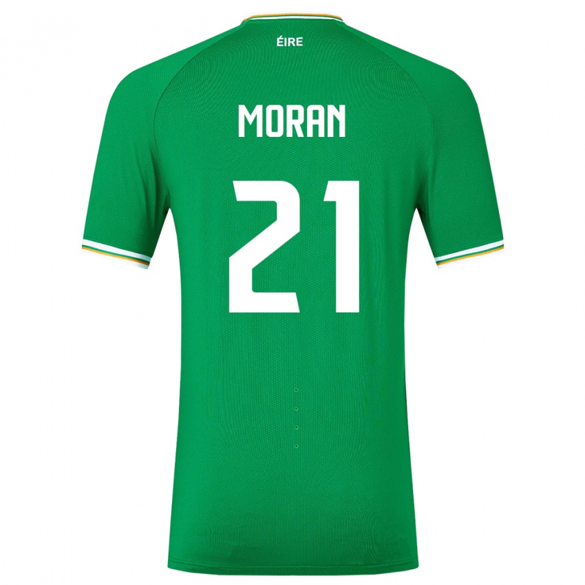 Kinder Irische Andy Moran #21 Grün Heimtrikot Trikot 24-26 T-Shirt Belgien