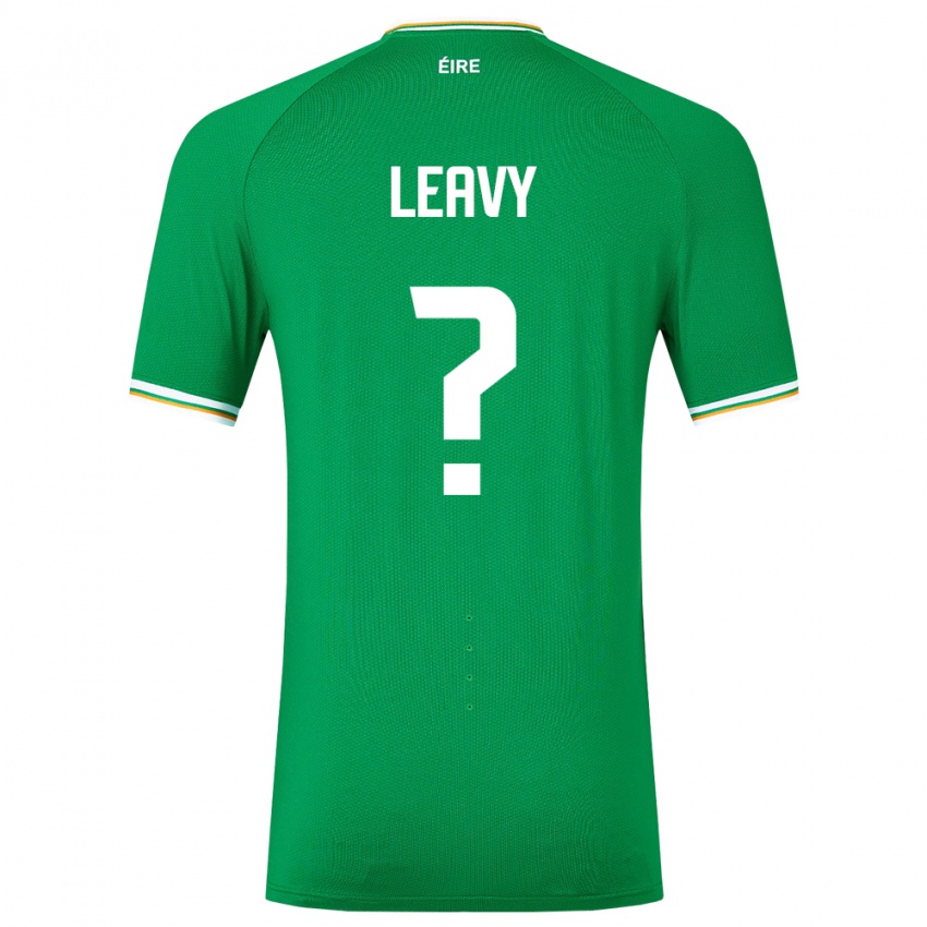 Enfant Maillot Irlande Kian Leavy #0 Vert Tenues Domicile 24-26 T-Shirt Belgique
