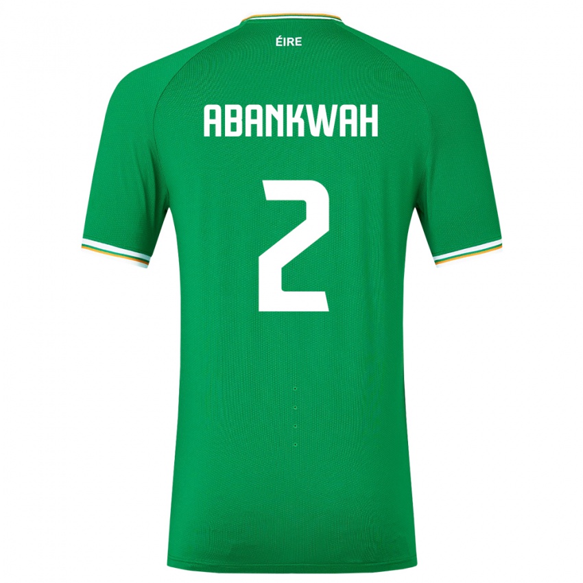 Kinder Irische James Abankwah #2 Grün Heimtrikot Trikot 24-26 T-Shirt Belgien