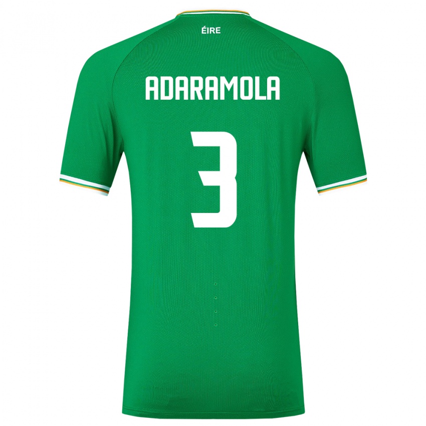 Kinder Irische Tayo Adaramola #3 Grün Heimtrikot Trikot 24-26 T-Shirt Belgien