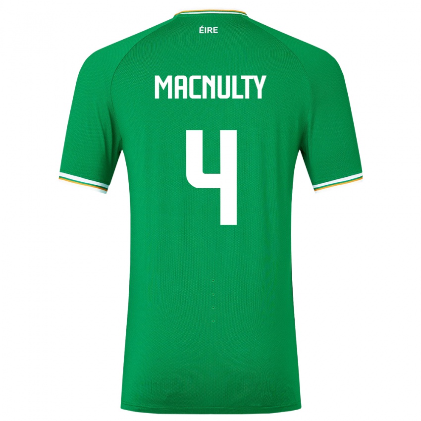 Kinder Irische Anselmo García Macnulty #4 Grün Heimtrikot Trikot 24-26 T-Shirt Belgien