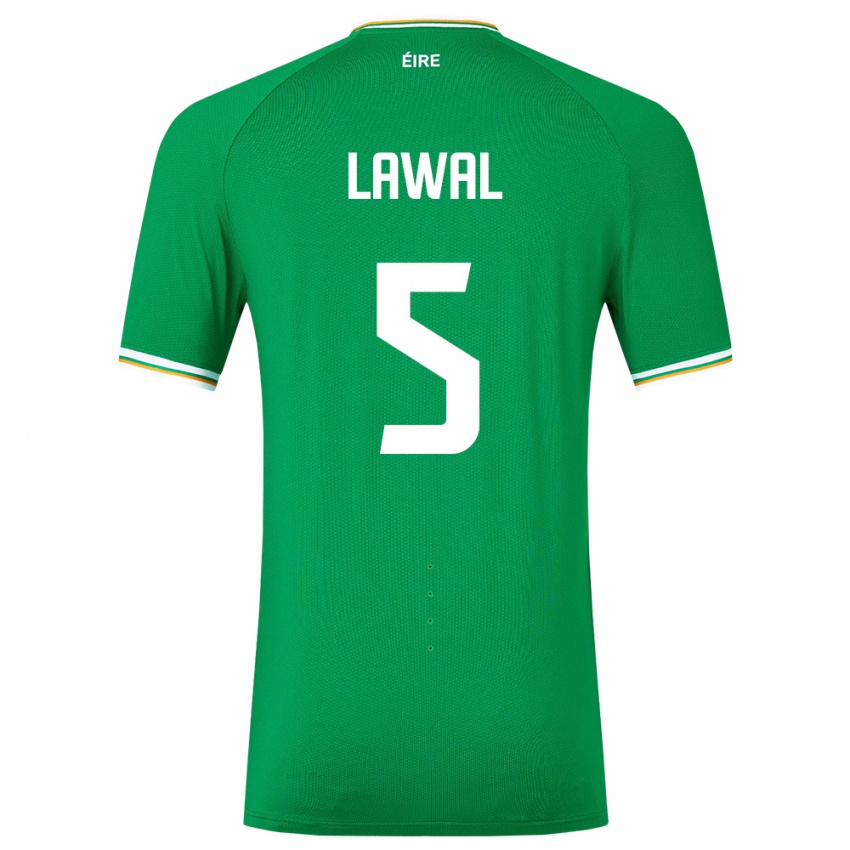 Enfant Maillot Irlande Bosun Lawal #5 Vert Tenues Domicile 24-26 T-Shirt Belgique