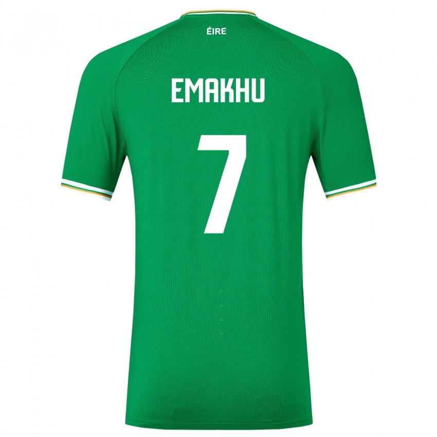 Kinder Irische Aidomo Emakhu #7 Grün Heimtrikot Trikot 24-26 T-Shirt Belgien