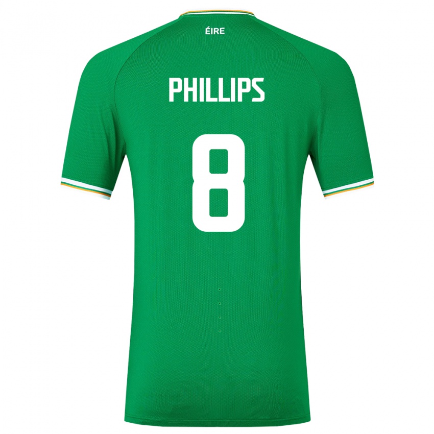Kinder Irische Killian Phillips #8 Grün Heimtrikot Trikot 24-26 T-Shirt Belgien
