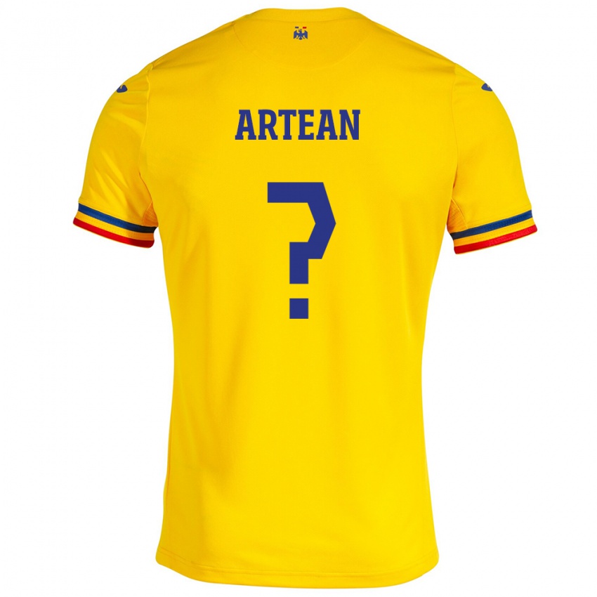 Kinder Rumänische Andrei Artean #0 Gelb Heimtrikot Trikot 24-26 T-Shirt Belgien