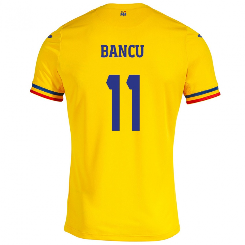Kinder Rumänische Nicuşor Bancu #11 Gelb Heimtrikot Trikot 24-26 T-Shirt Belgien