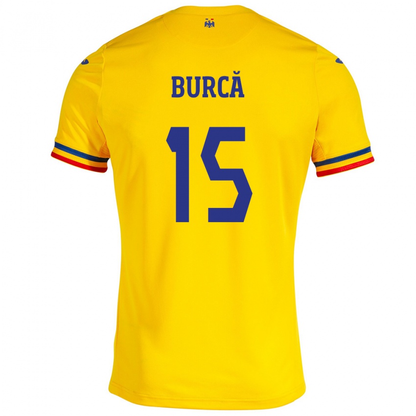 Kinder Rumänische Andrei Burcă #15 Gelb Heimtrikot Trikot 24-26 T-Shirt Belgien