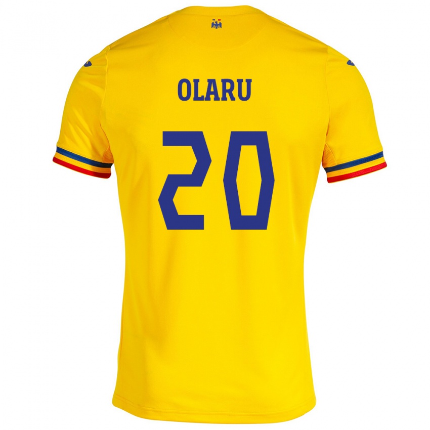 Kinder Rumänische Darius Olaru #20 Gelb Heimtrikot Trikot 24-26 T-Shirt Belgien