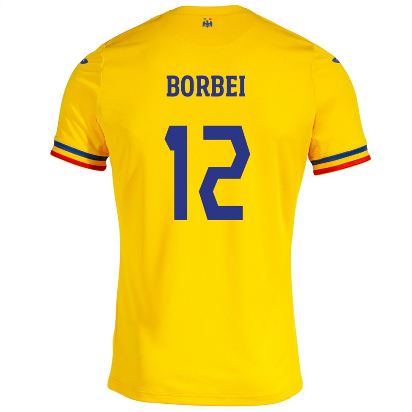 Kinderen Roemenië Alexandru Borbei #12 Geel Thuisshirt Thuistenue 24-26 T-Shirt België