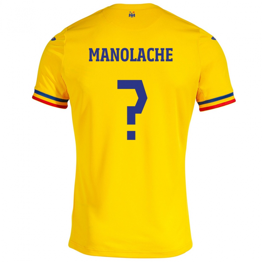 Kinderen Roemenië Luca Manolache #0 Geel Thuisshirt Thuistenue 24-26 T-Shirt België