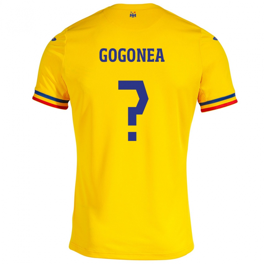 Kinderen Roemenië Raul Gogonea #0 Geel Thuisshirt Thuistenue 24-26 T-Shirt België