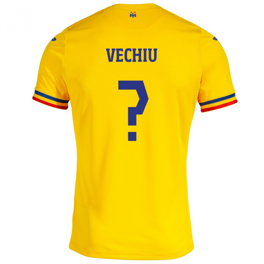 Kinderen Roemenië Christian Vechiu #0 Geel Thuisshirt Thuistenue 24-26 T-Shirt België