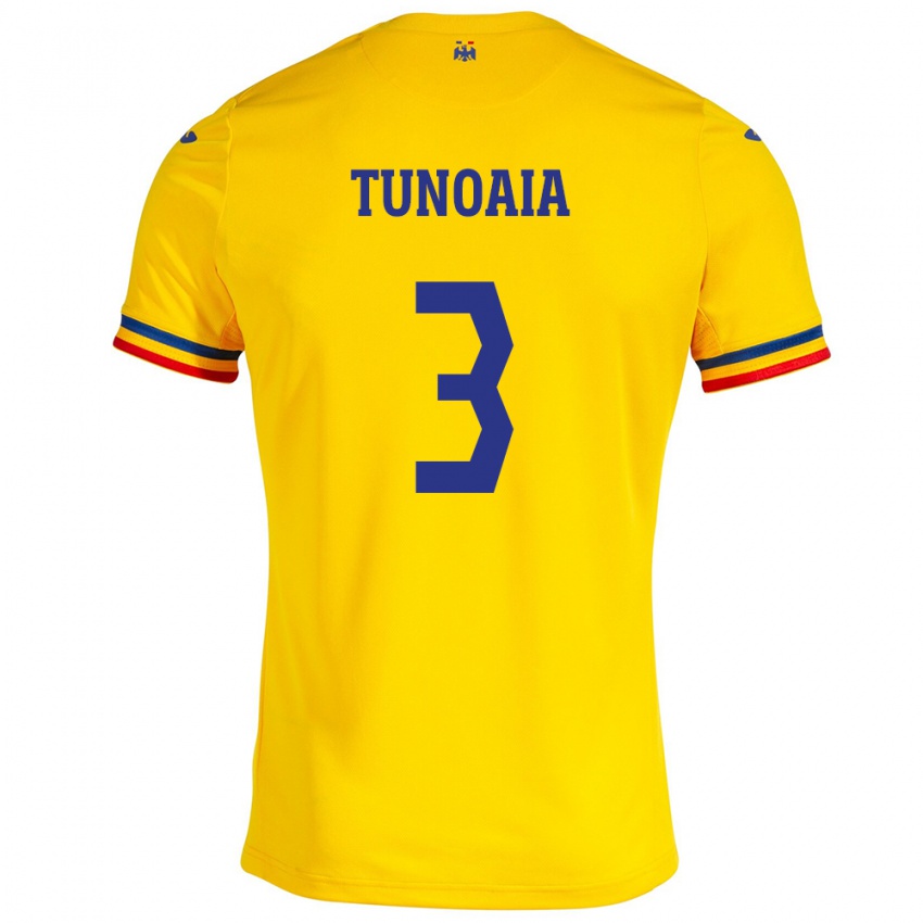 Kinderen Roemenië Alexandra Tunoaia #3 Geel Thuisshirt Thuistenue 24-26 T-Shirt België