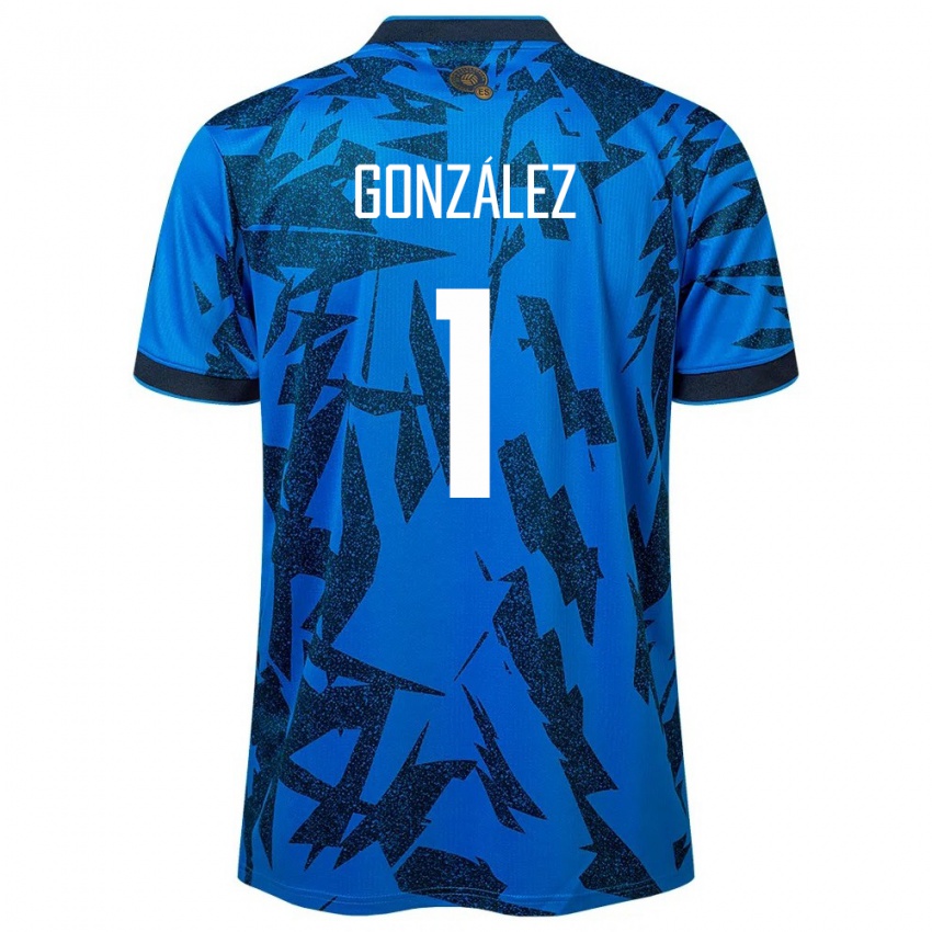 Kinder El Salvador Mario González #1 Blau Heimtrikot Trikot 24-26 T-Shirt Belgien