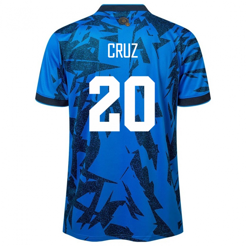 Kinder El Salvador Jorge Cruz #20 Blau Heimtrikot Trikot 24-26 T-Shirt Belgien