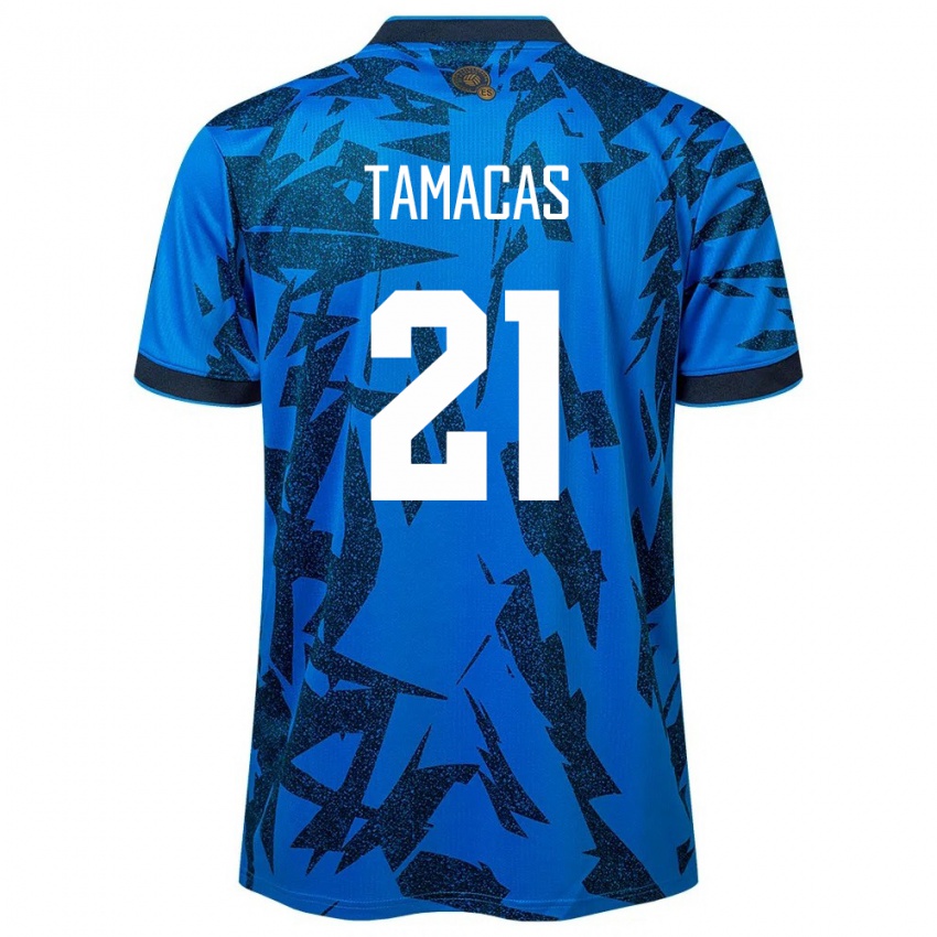 Kinder El Salvador Bryan Tamacas #21 Blau Heimtrikot Trikot 24-26 T-Shirt Belgien