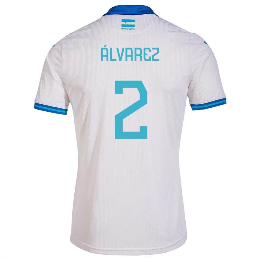 Kinder Honduras Kevin Álvarez #2 Weiß Heimtrikot Trikot 24-26 T-Shirt Belgien