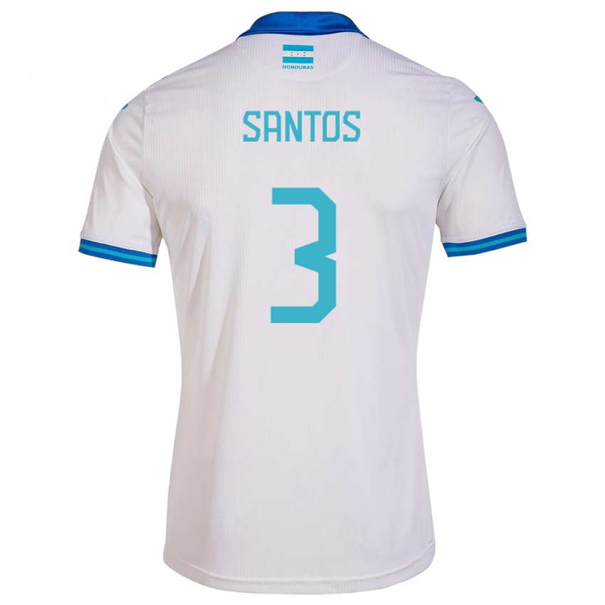 Kinder Honduras Marcelo Santos #3 Weiß Heimtrikot Trikot 24-26 T-Shirt Belgien