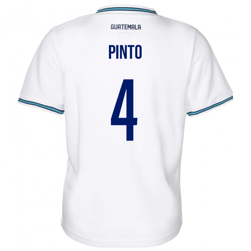 Kinder Guatemala José Carlos Pinto #4 Weiß Heimtrikot Trikot 24-26 T-Shirt Belgien