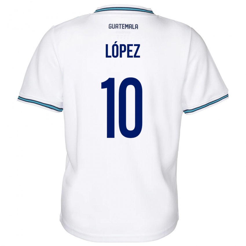 Kinder Guatemala Antonio López #10 Weiß Heimtrikot Trikot 24-26 T-Shirt Belgien