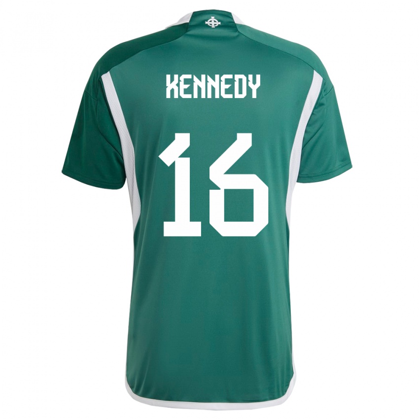 Kinder Nordirland Matty Kennedy #16 Grün Heimtrikot Trikot 24-26 T-Shirt Belgien