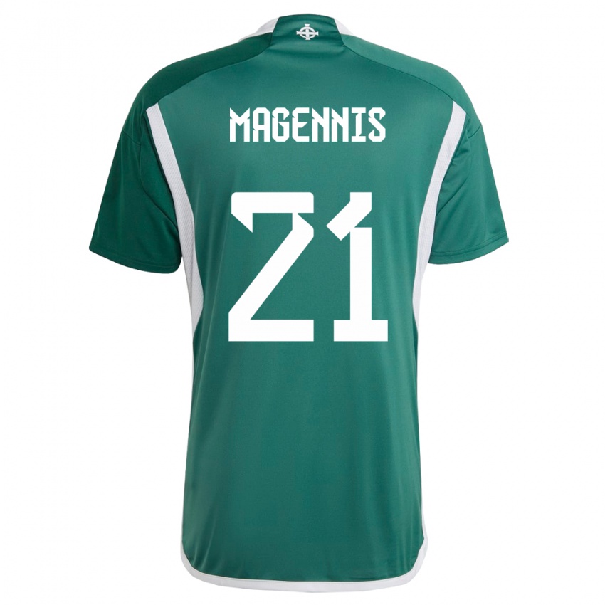 Kinder Nordirland Josh Magennis #21 Grün Heimtrikot Trikot 24-26 T-Shirt Belgien