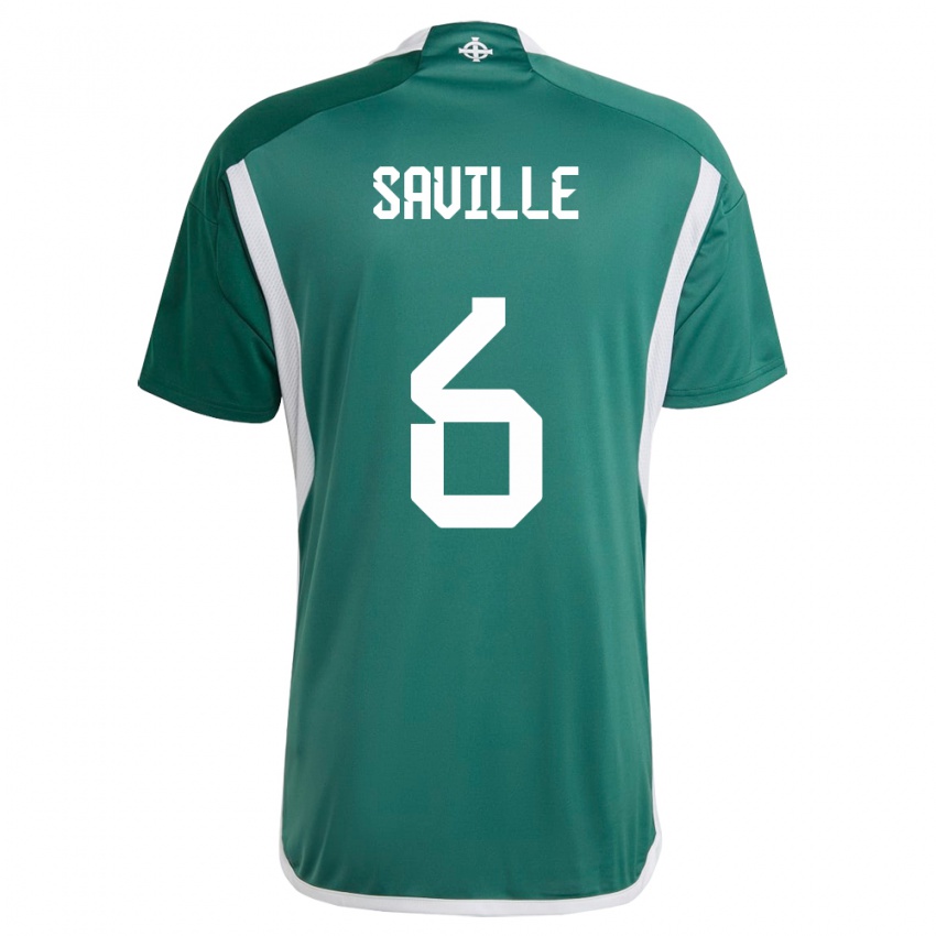 Kinder Nordirland George Saville #6 Grün Heimtrikot Trikot 24-26 T-Shirt Belgien