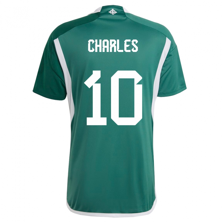 Kinder Nordirland Dion Charles #10 Grün Heimtrikot Trikot 24-26 T-Shirt Belgien