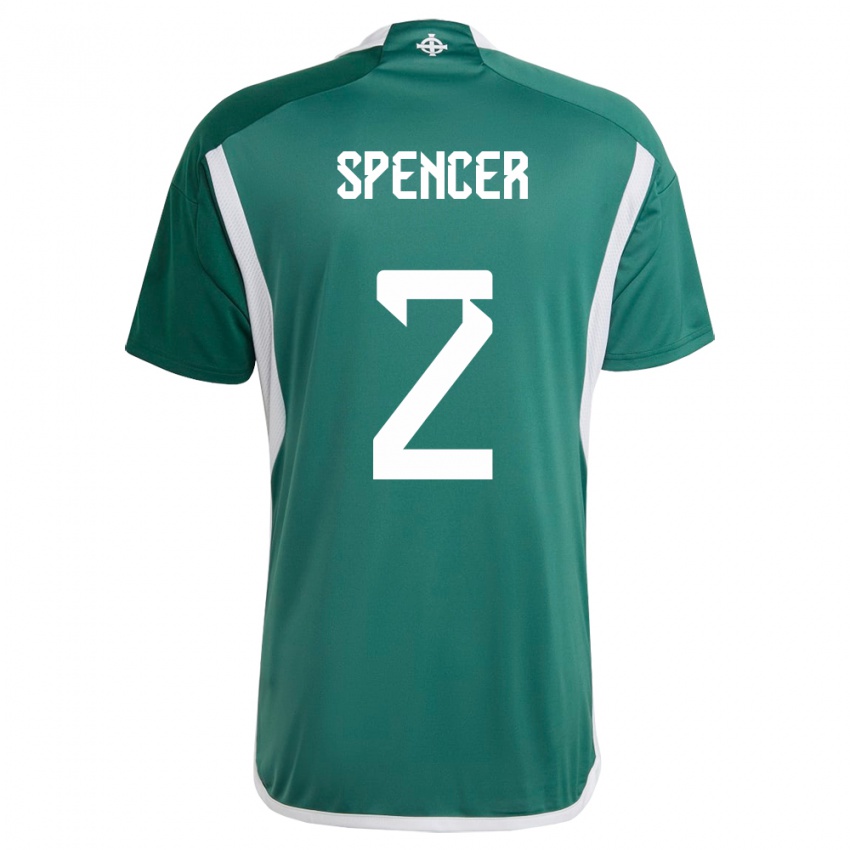 Kinder Nordirland Brodie Spencer #2 Grün Heimtrikot Trikot 24-26 T-Shirt Belgien