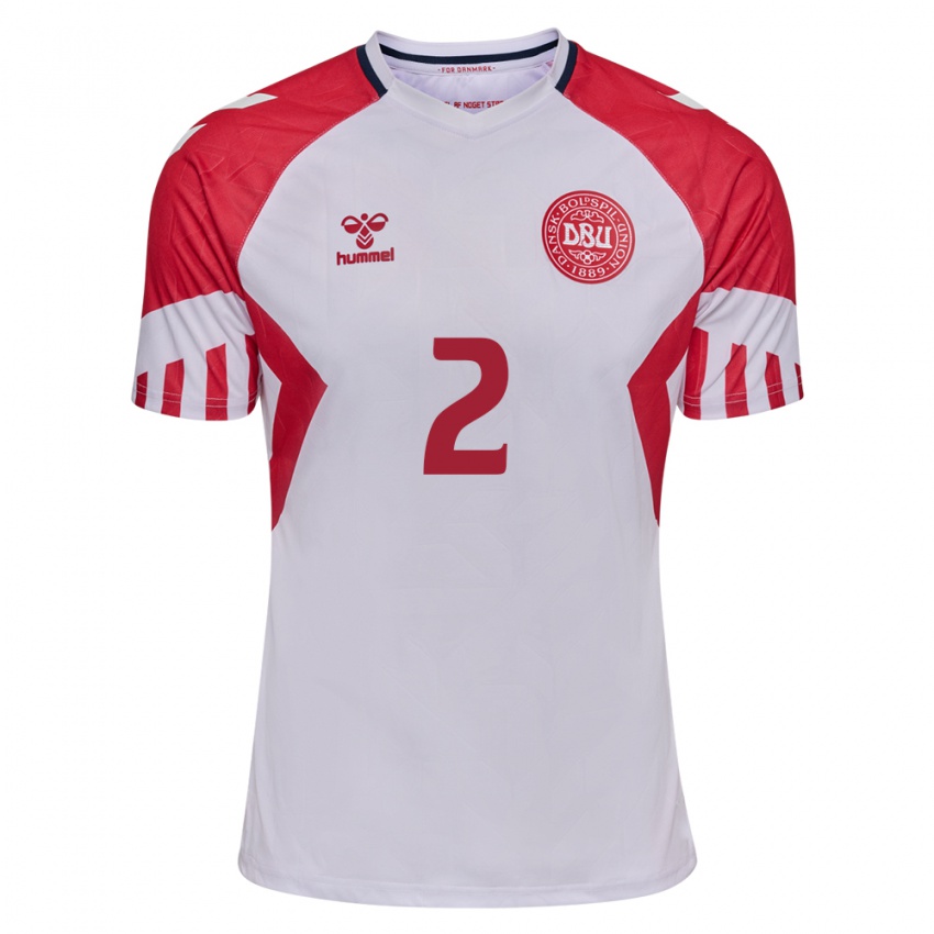 Kinder Dänische Joachim Andersen #2 Weiß Auswärtstrikot Trikot 24-26 T-Shirt Belgien