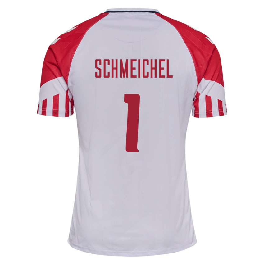 Kinder Dänische Kasper Schmeichel #1 Weiß Auswärtstrikot Trikot 24-26 T-Shirt Belgien