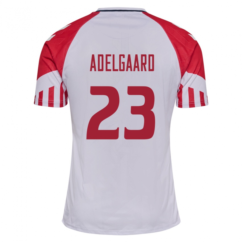 Kinder Dänische Aske Adelgaard #23 Weiß Auswärtstrikot Trikot 24-26 T-Shirt Belgien