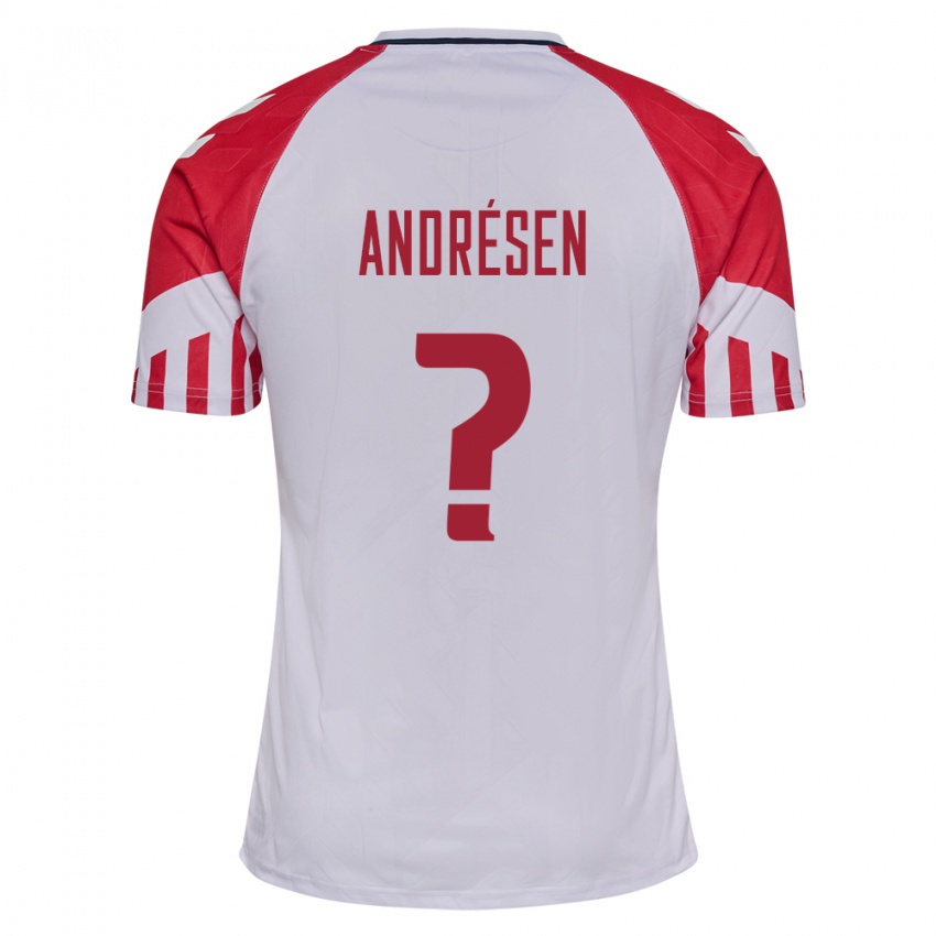 Kinder Dänische Aske Andrésen #0 Weiß Auswärtstrikot Trikot 24-26 T-Shirt Belgien