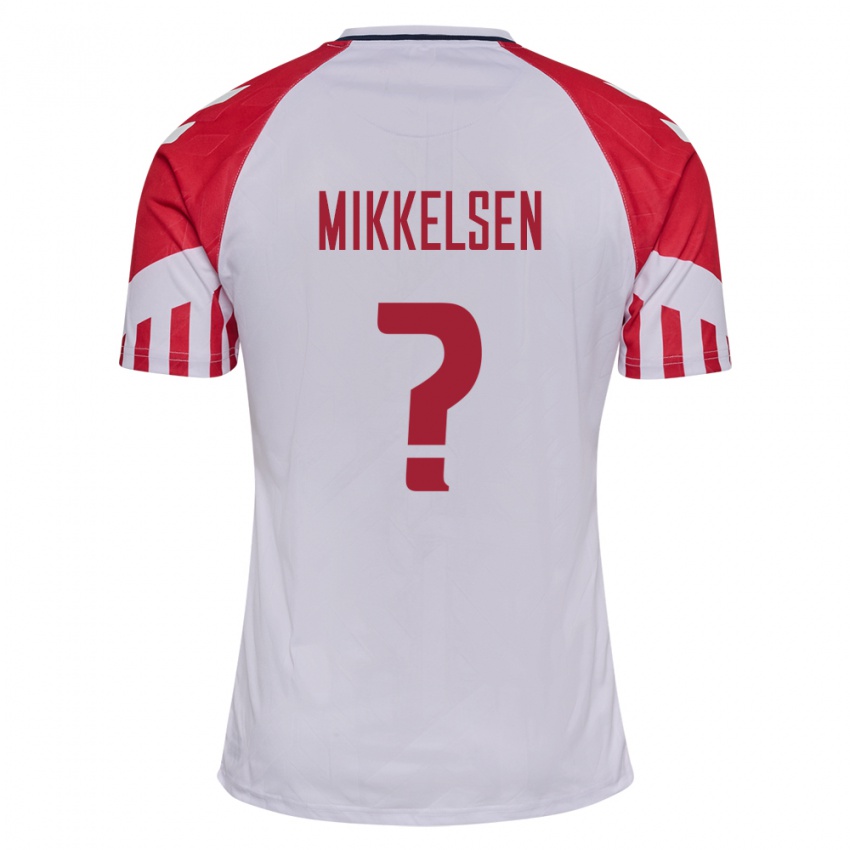 Kinder Dänische Sebastian Mikkelsen #0 Weiß Auswärtstrikot Trikot 24-26 T-Shirt Belgien