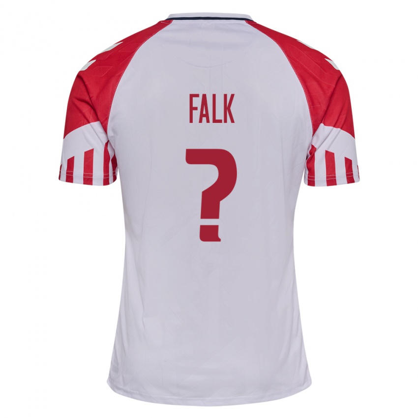 Kinder Dänische Lukas Falk #0 Weiß Auswärtstrikot Trikot 24-26 T-Shirt Belgien