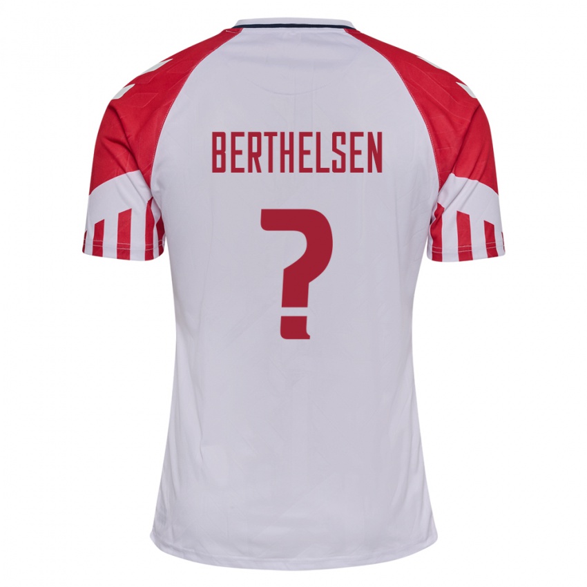 Kinder Dänische Villum Berthelsen #0 Weiß Auswärtstrikot Trikot 24-26 T-Shirt Belgien