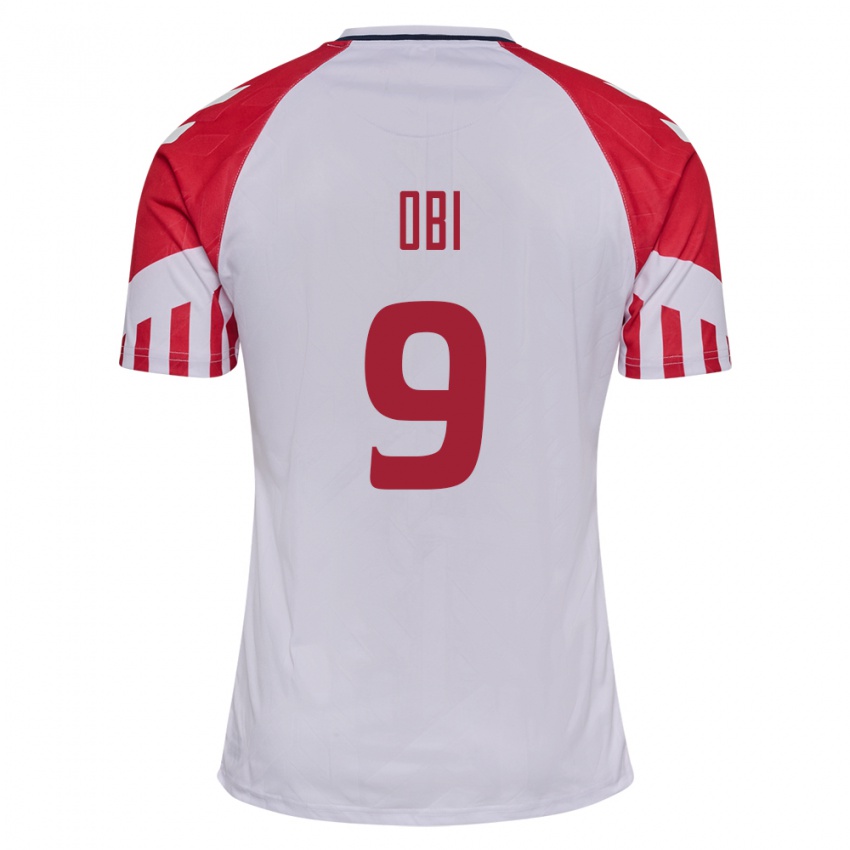 Kinder Dänische Chido Obi #9 Weiß Auswärtstrikot Trikot 24-26 T-Shirt Belgien