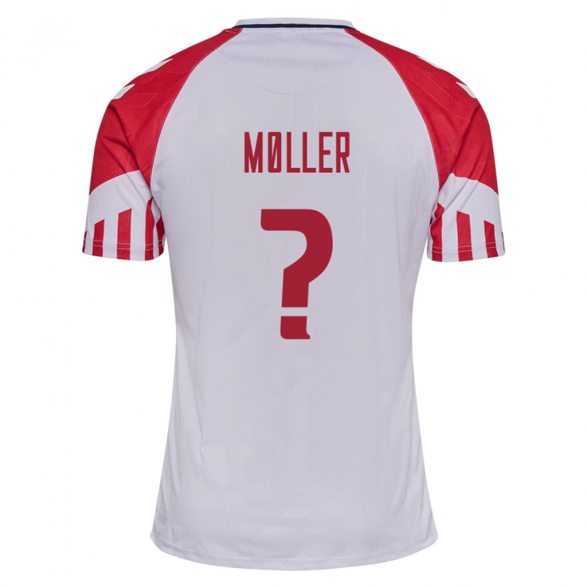 Kinder Dänische William Møller #0 Weiß Auswärtstrikot Trikot 24-26 T-Shirt Belgien