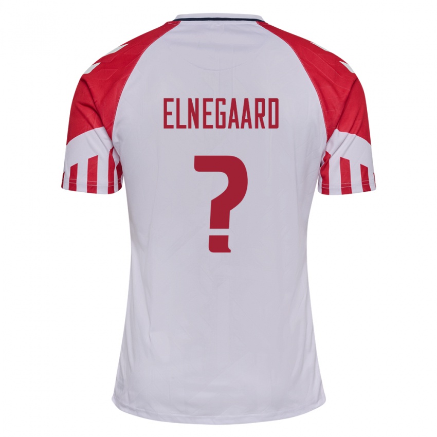 Kinder Dänische Tobias Elnegaard #0 Weiß Auswärtstrikot Trikot 24-26 T-Shirt Belgien