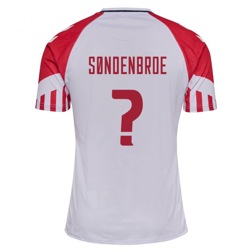 Kinder Dänische Andreas Søndenbroe #0 Weiß Auswärtstrikot Trikot 24-26 T-Shirt Belgien