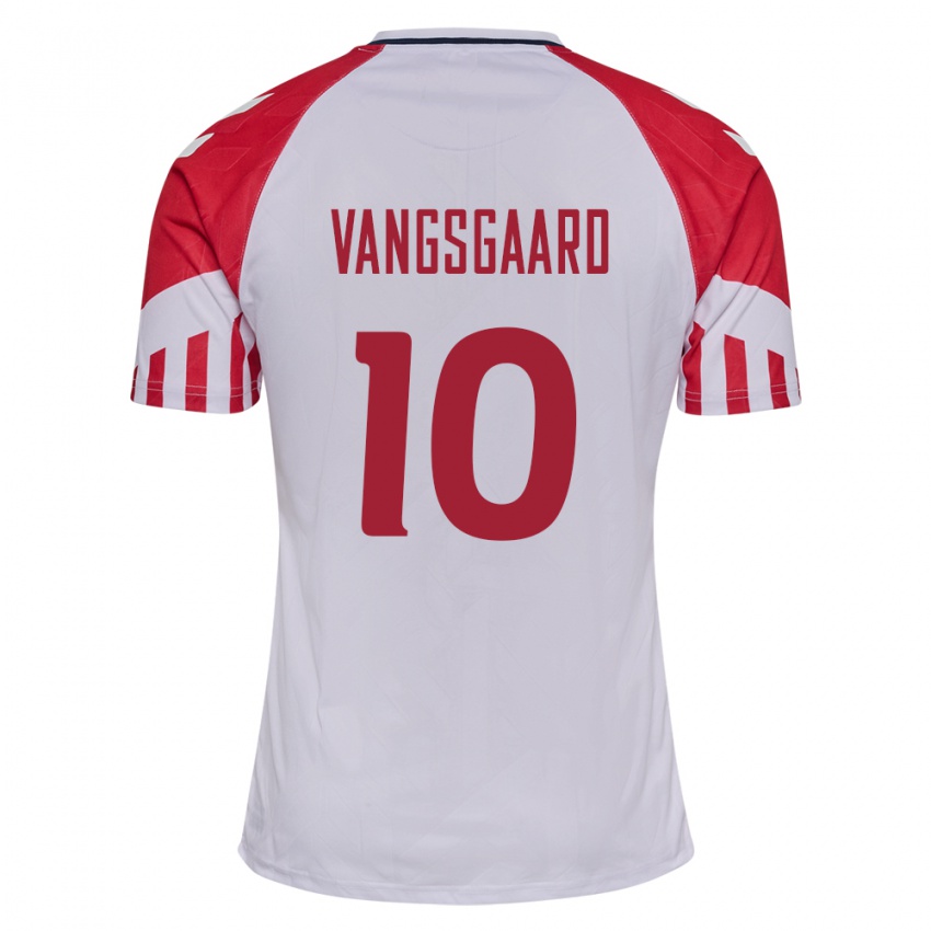 Kinder Dänische Amalie Vangsgaard #10 Weiß Auswärtstrikot Trikot 24-26 T-Shirt Belgien