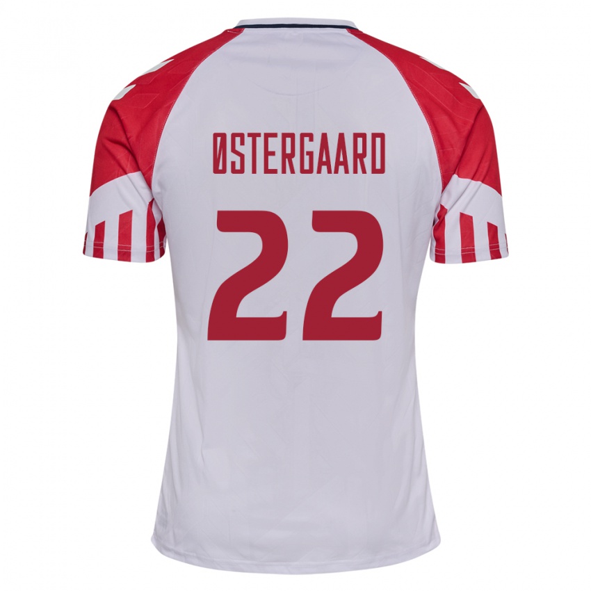 Kinder Dänische Maja Bay Ostergaard #22 Weiß Auswärtstrikot Trikot 24-26 T-Shirt Belgien