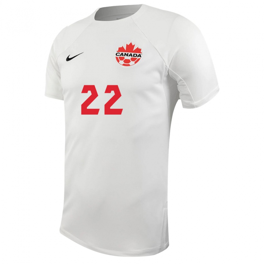 Kinder Kanadische Lysianne Proulx #22 Weiß Auswärtstrikot Trikot 24-26 T-Shirt Belgien