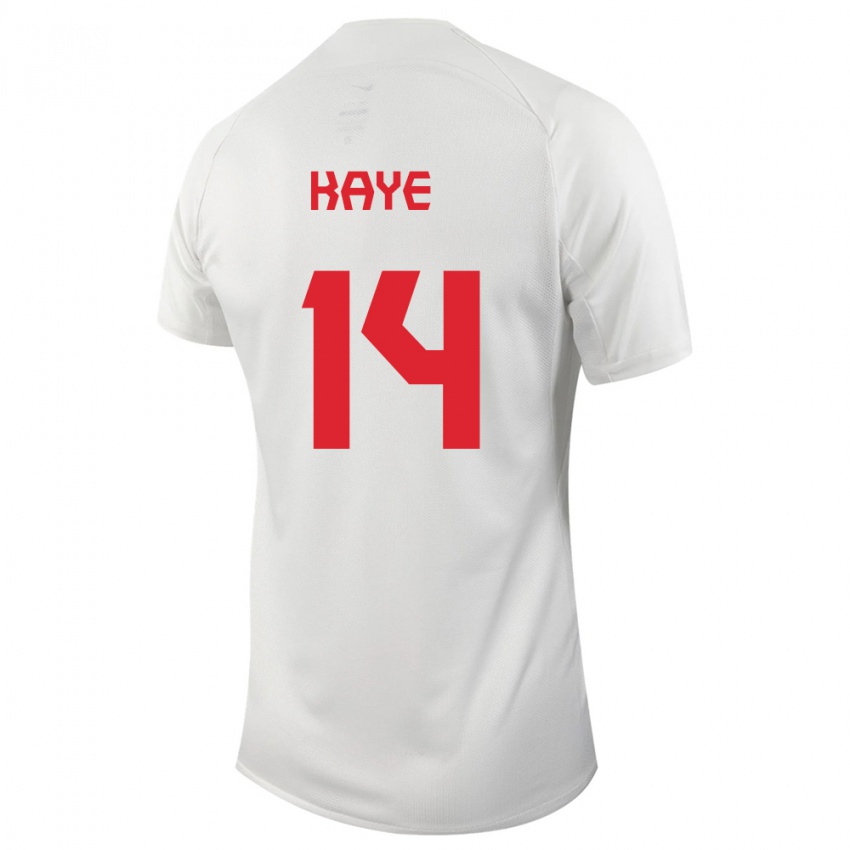 Kinder Kanadische Mark Anthony Kaye #14 Weiß Auswärtstrikot Trikot 24-26 T-Shirt Belgien
