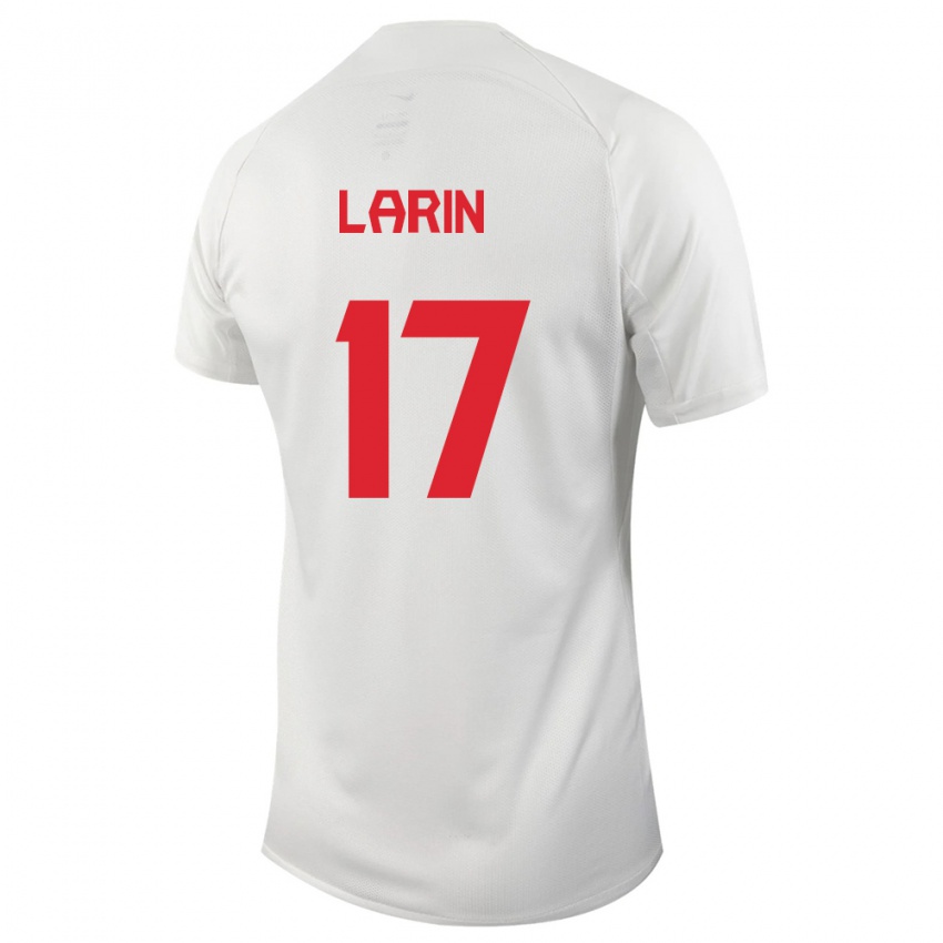 Kinder Kanadische Cyle Larin #17 Weiß Auswärtstrikot Trikot 24-26 T-Shirt Belgien